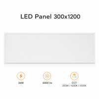 LED  Deckeneinbauleuchte | 36W   | 30x120cm CCT 3000K/4200k/6500k 4400 lm UGR<19