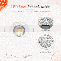 LED Einbauspot 6,5W weiß rund IP20 Ø 8.5 cm (deckenausschnitt) CCT 3 in 1  (warmweiß 3000K, neutralweiß 4200K, kaltweiß 6500K)