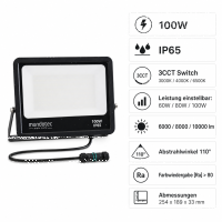 LED Flutlichtstrahler IP65 60W - 80W - 100W CCT 3000K/4000K/6500K/