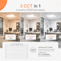LED Deckenpanel Deckenleuchte Einbauleuchte Backlight | 36 Watt | 62 x 62 cm | Lichtfarbe einstellbar CCT(3in1)