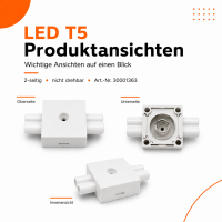 Zweiseitiger Anschlussstecker für LED-T5-Linearleuchte, nicht drehbares Endstück