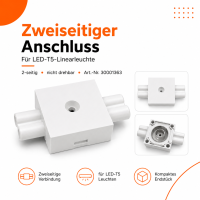 Zweiseitiger Anschlussstecker für LED-T5-Linearleuchte, nicht drehbares Endstück