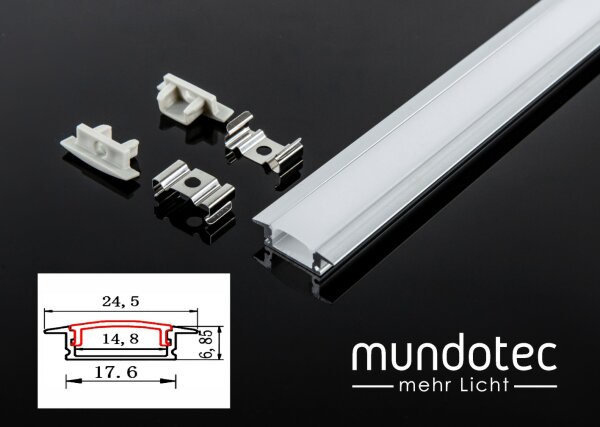 Einbau Profil 17,6 x 6,85mm silber