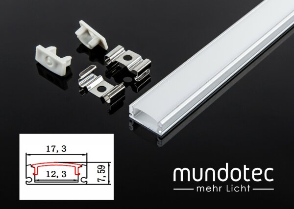 Aufbau U-Profil 12,3 x 7,59mm silber