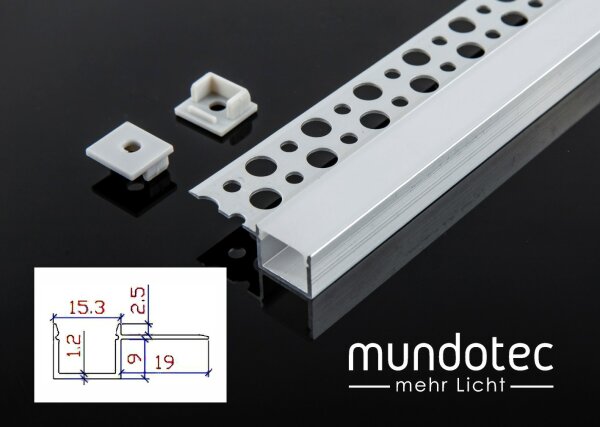 Trockenbau L-Profil 34 x 15,3mm silber